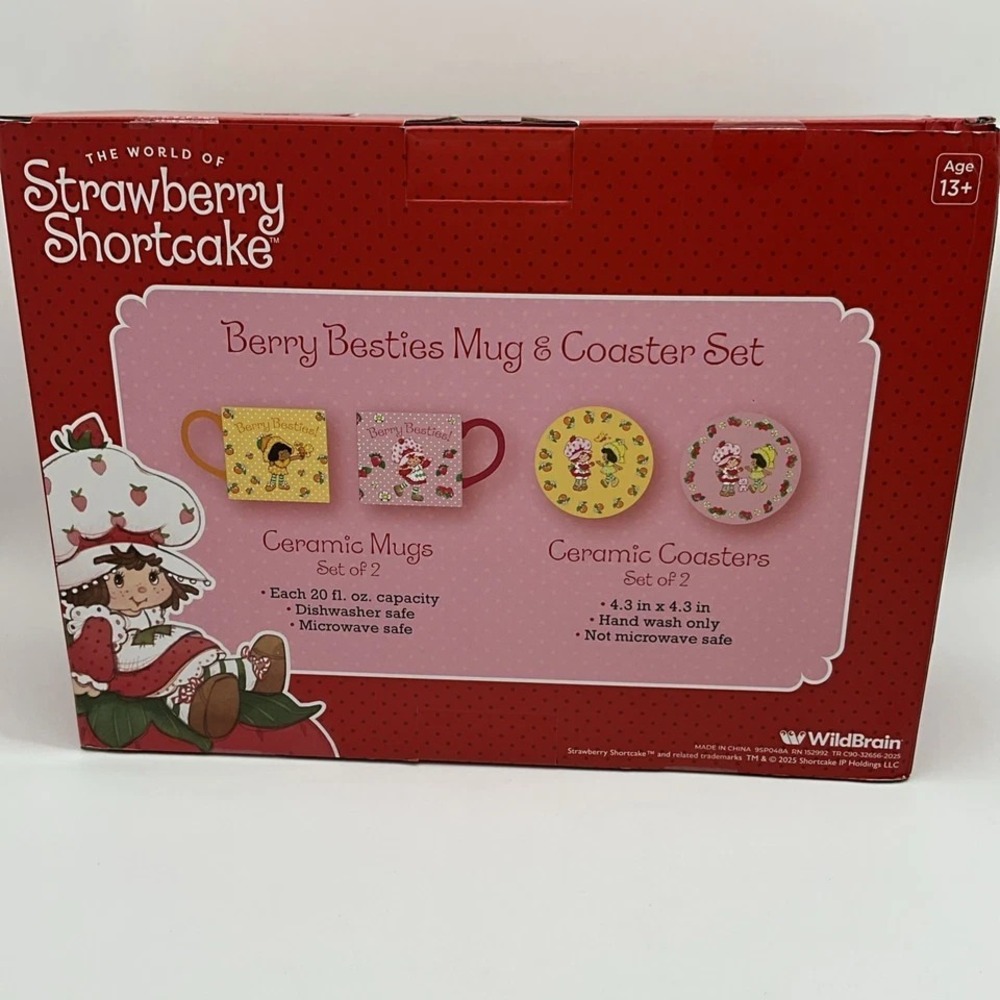Strawberry Shortcake Berry Besties 2 Mugs and 2 coasters New - Picture 4 of 4